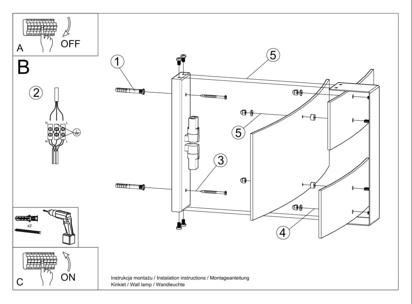 Applique Murale Design - Celia (Blanc)