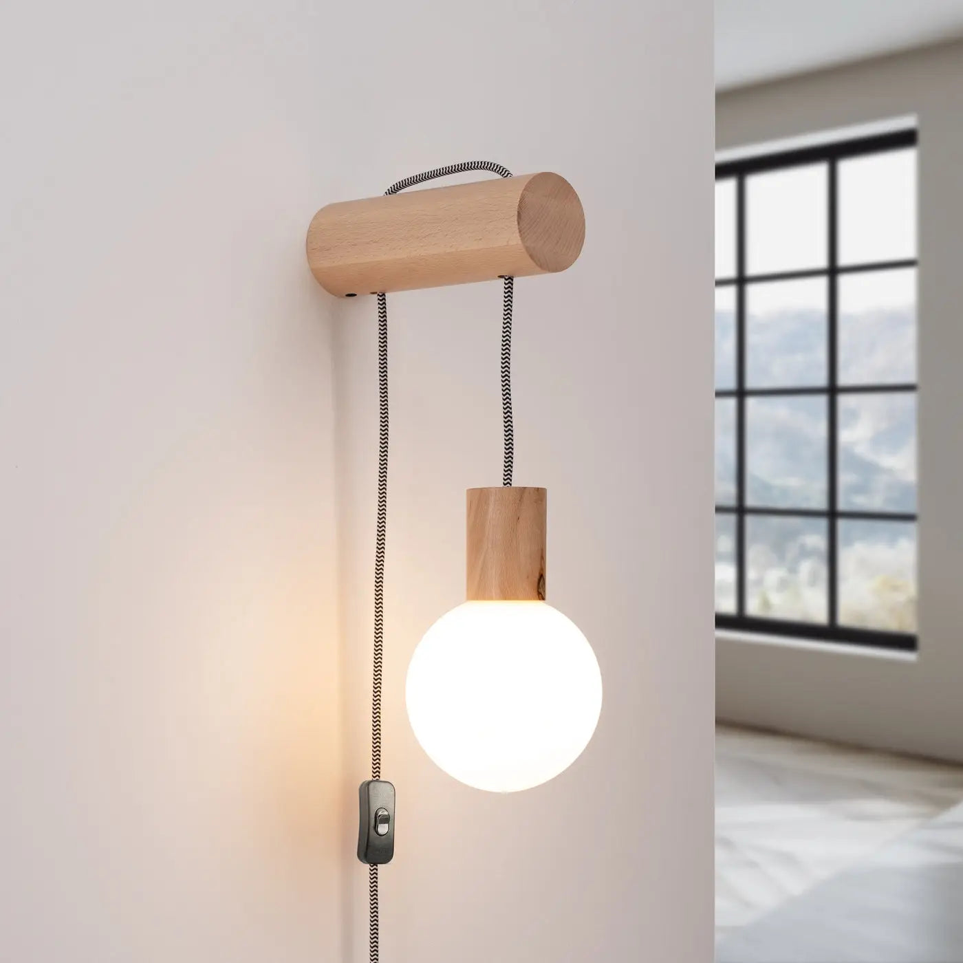 Applique Murale en Bois - Nibmi G9 (Avec Interrupteur)