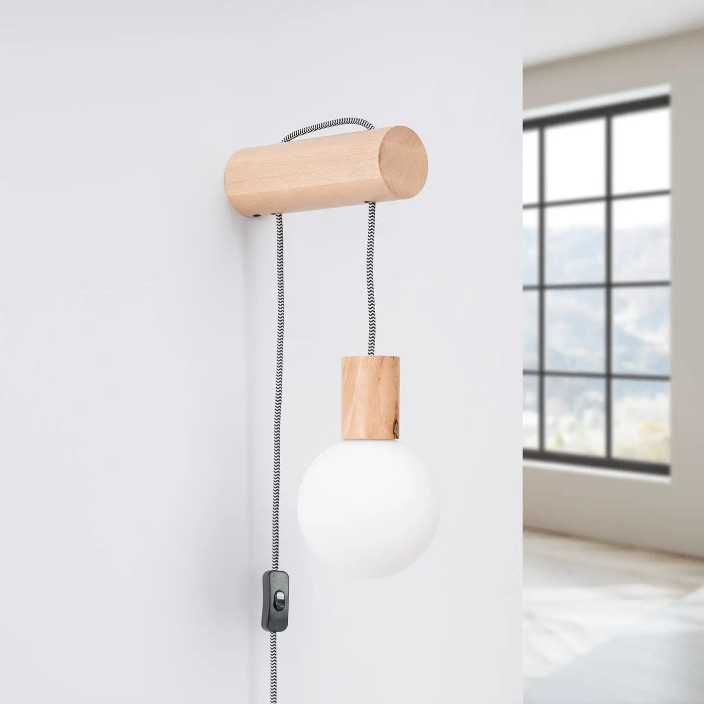 Applique Murale en Bois - Nibmi G9 (Avec Interrupteur)