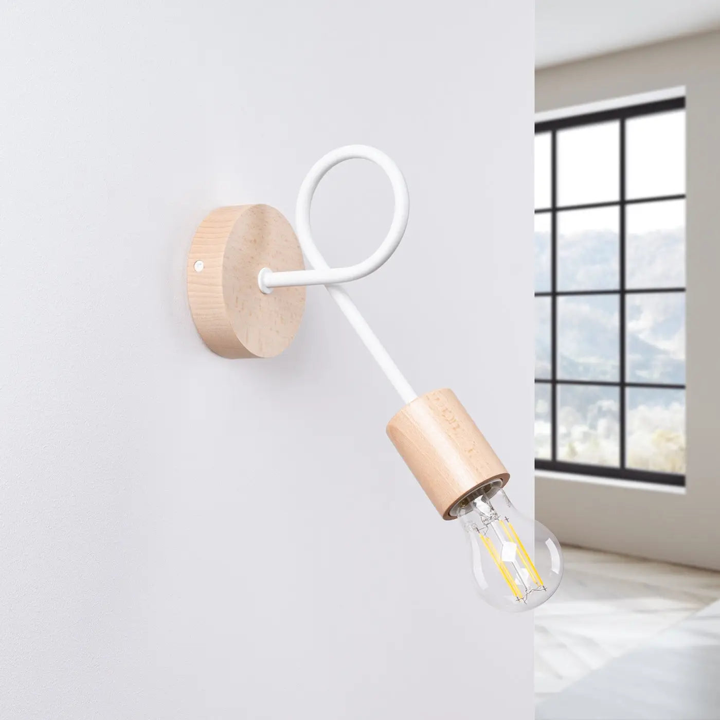 Applique Murale Design en Bois - Ember (Blanc)