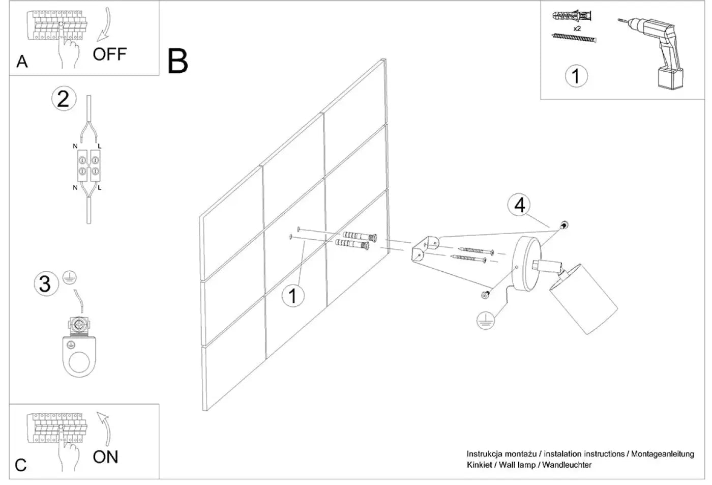 Applique Murale Design en Bois - Verdo (Noir)