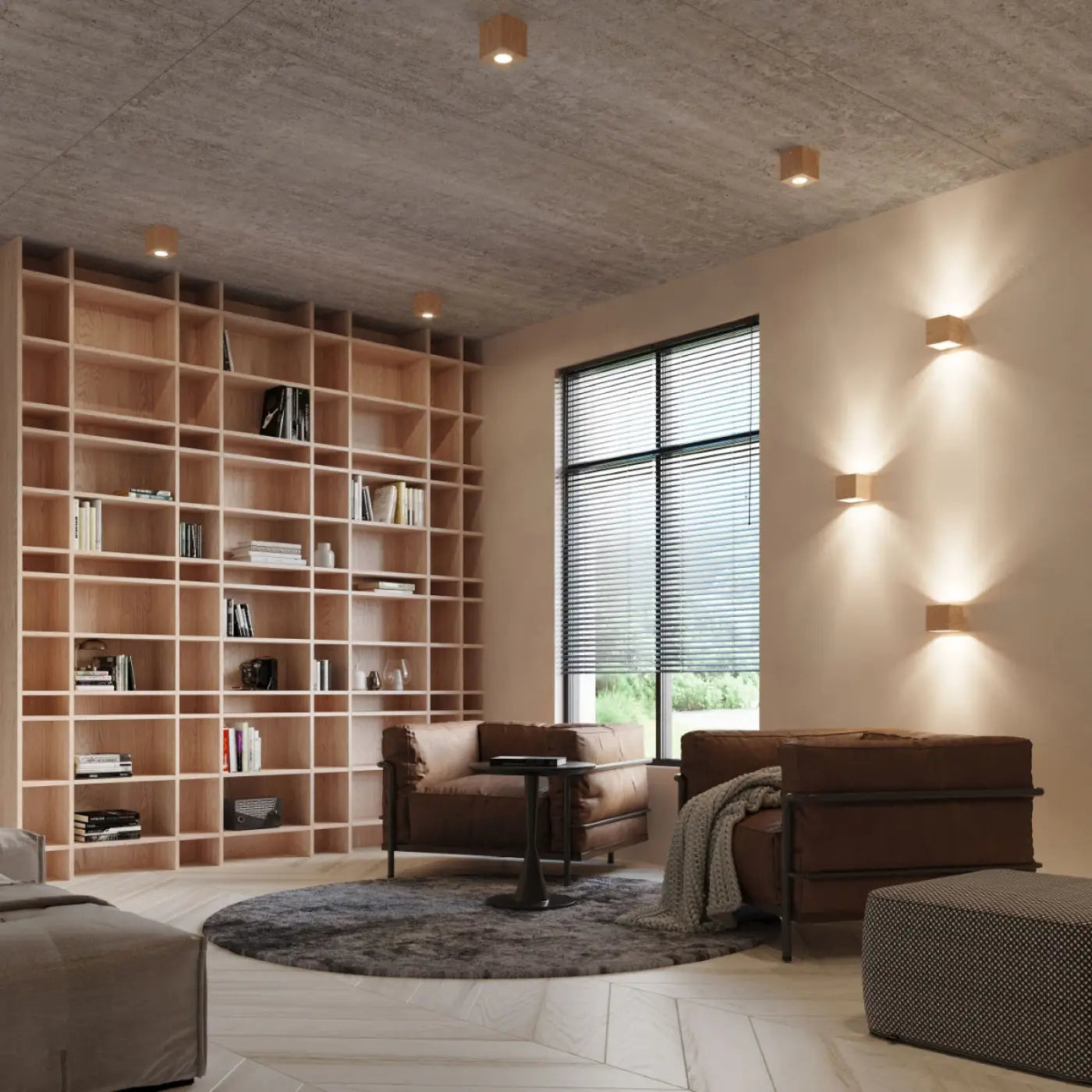Applique Murale Design en Bois - Quad (Bois Naturel)