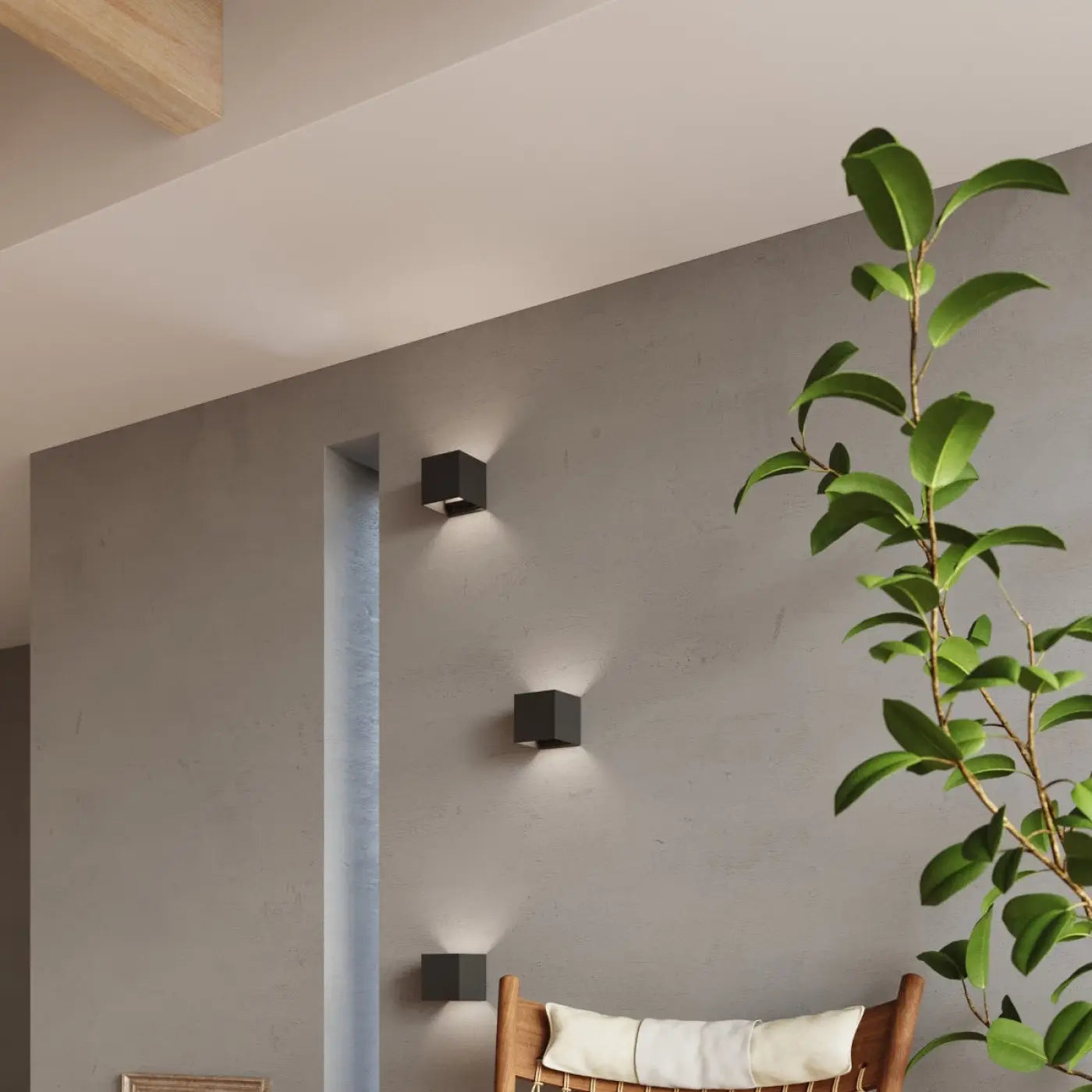 Applique Murale LED IP54 Moderne - Luca (Noir)