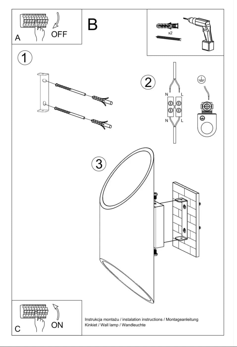 Applique Murale - Penne 30 (Blanc)