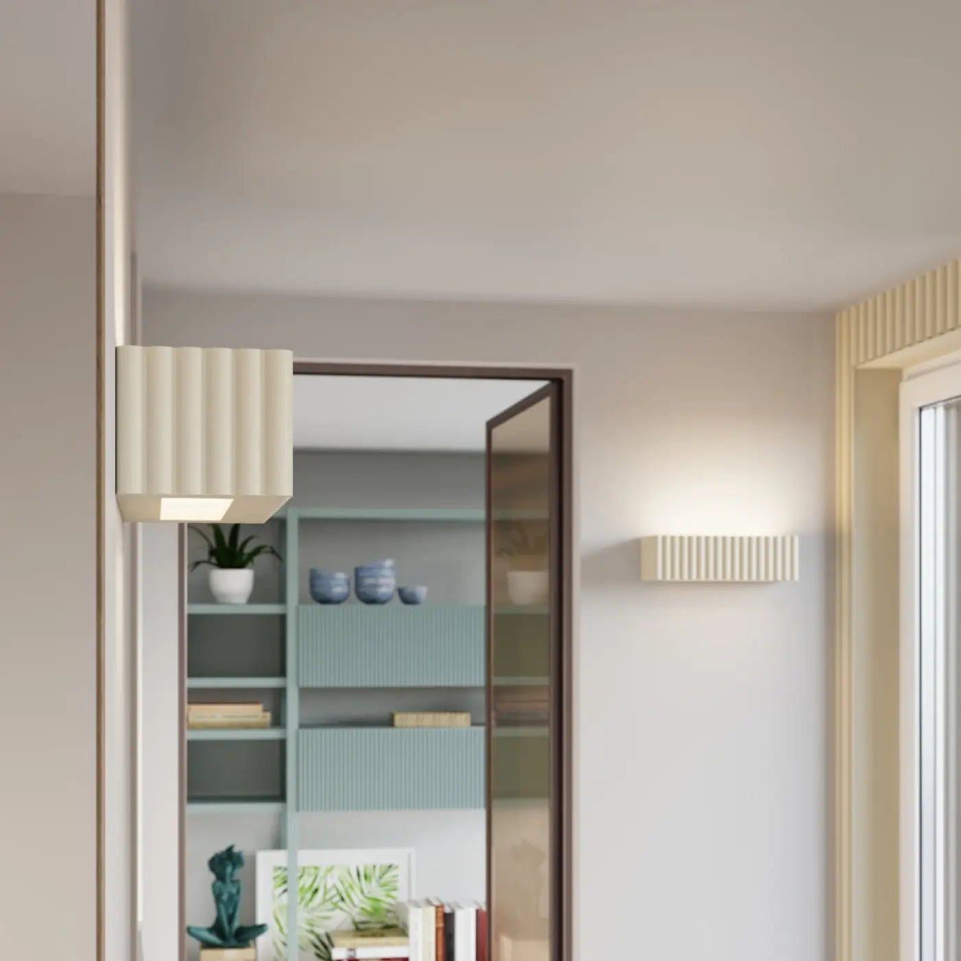 Applique Murale Design - Rigata (En Céramique Beige)
