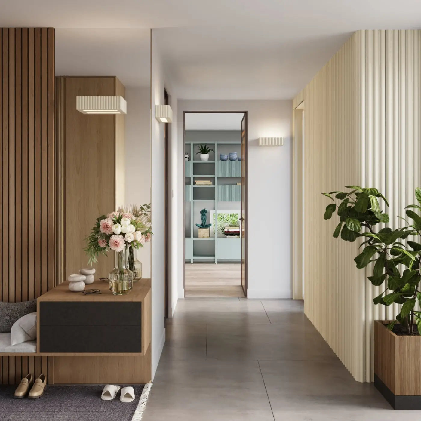 Applique Murale Design - Rigata (En Céramique Beige)