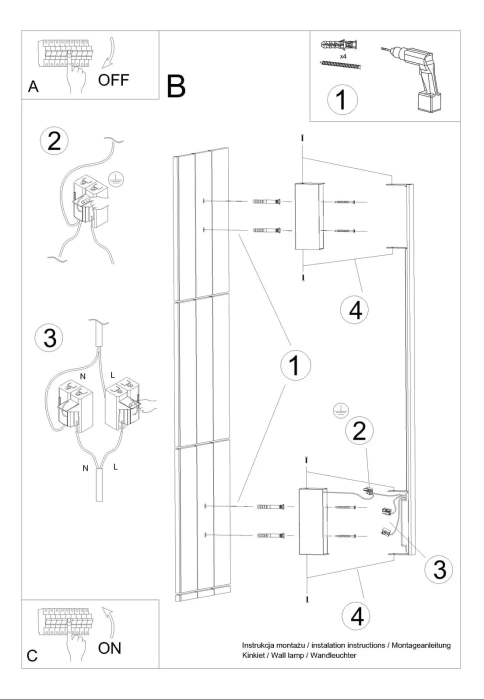 Applique Murale Design - Sappo L 4000K (Blanc)