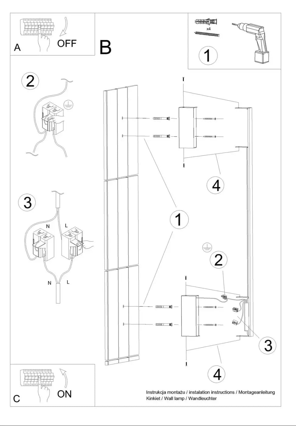Applique Murale Moderne - Sappo M 4000K (Blanc)