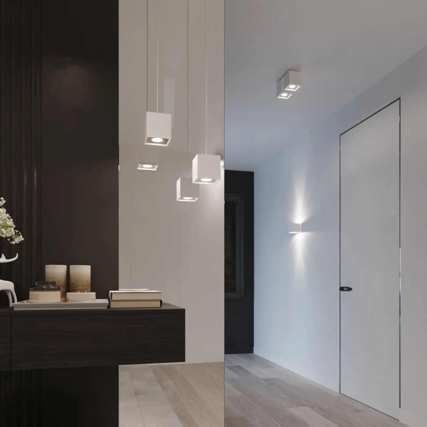 Applique Murale Moderne - Quad 1 (Blanc)