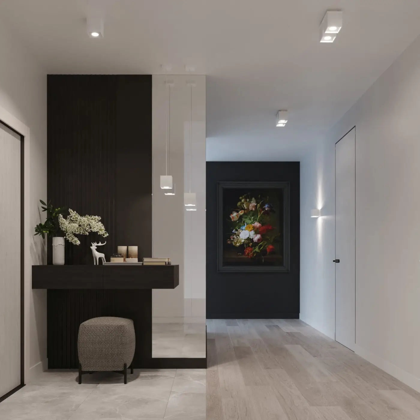 Applique Murale Moderne - Quad 1 (Blanc)