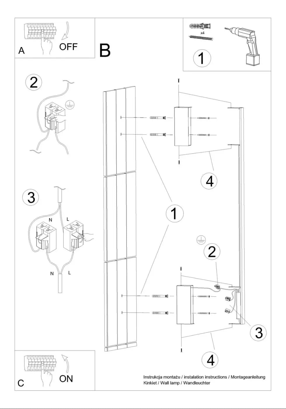 Applique Murale Design - Sappo M 3000K (Doré)