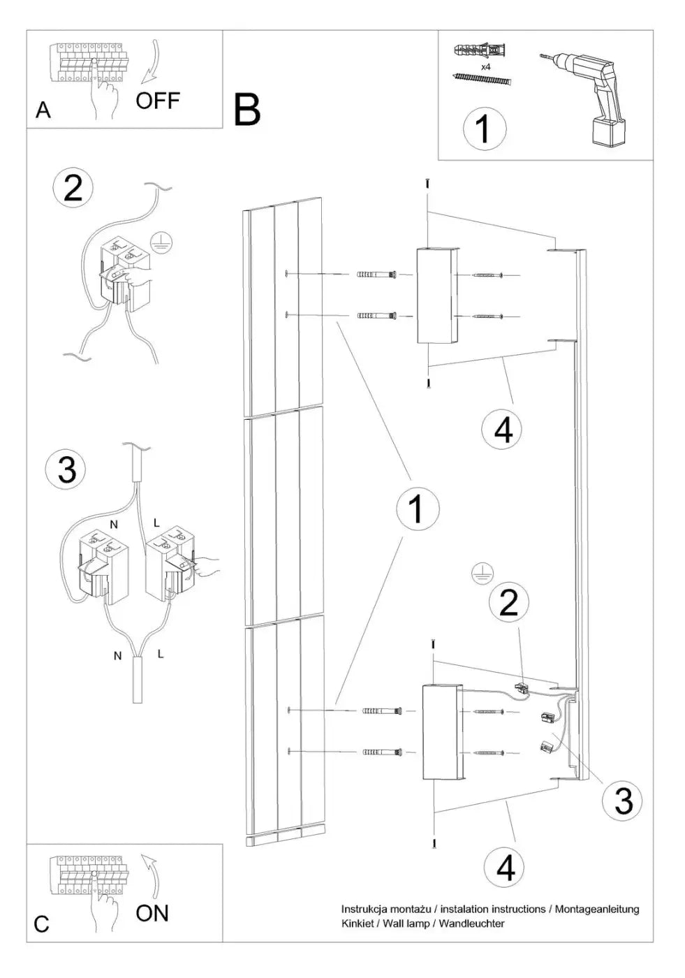Applique Murale Design - Sappo L 3000K (Doré)