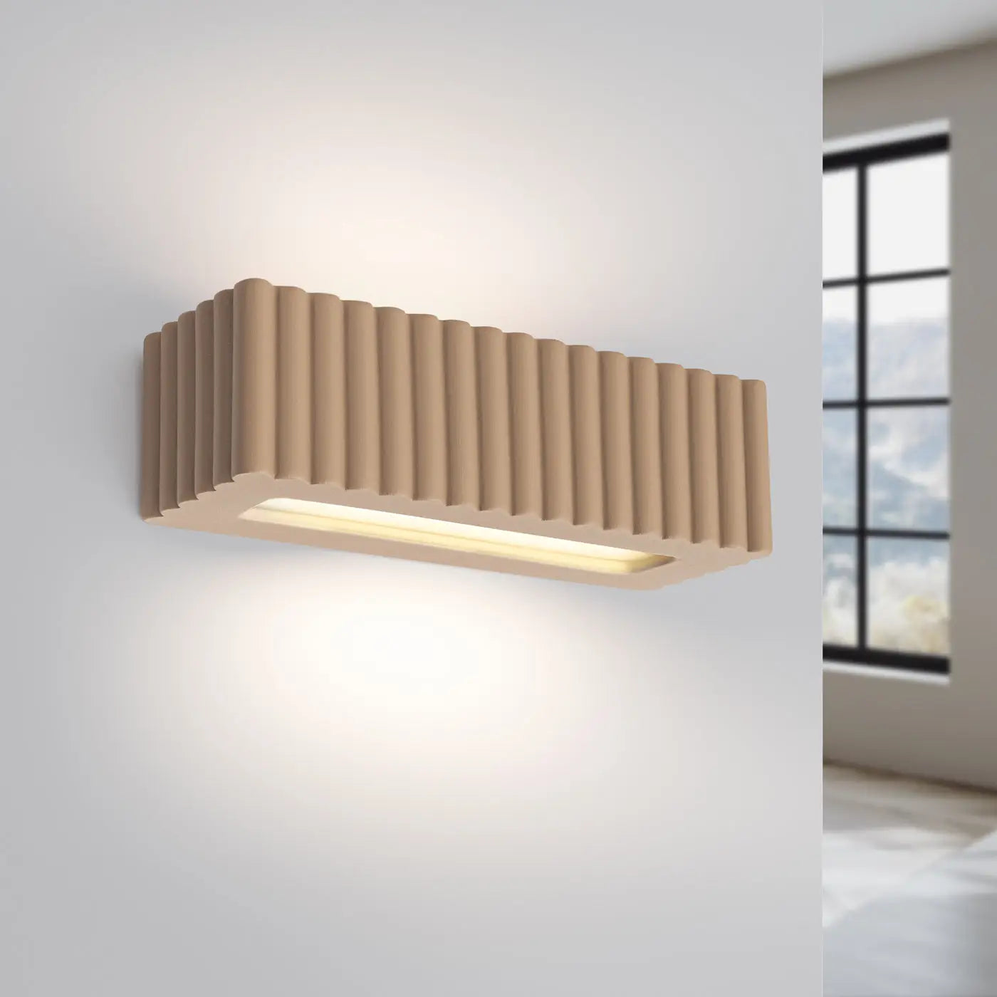 Applique Murale Design - Rigata (En Céramique Taupe)
