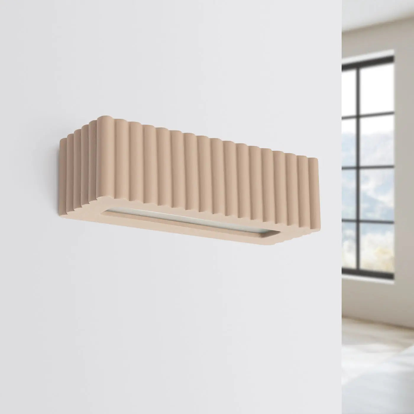 Applique Murale Design - Rigata (En Céramique Taupe)