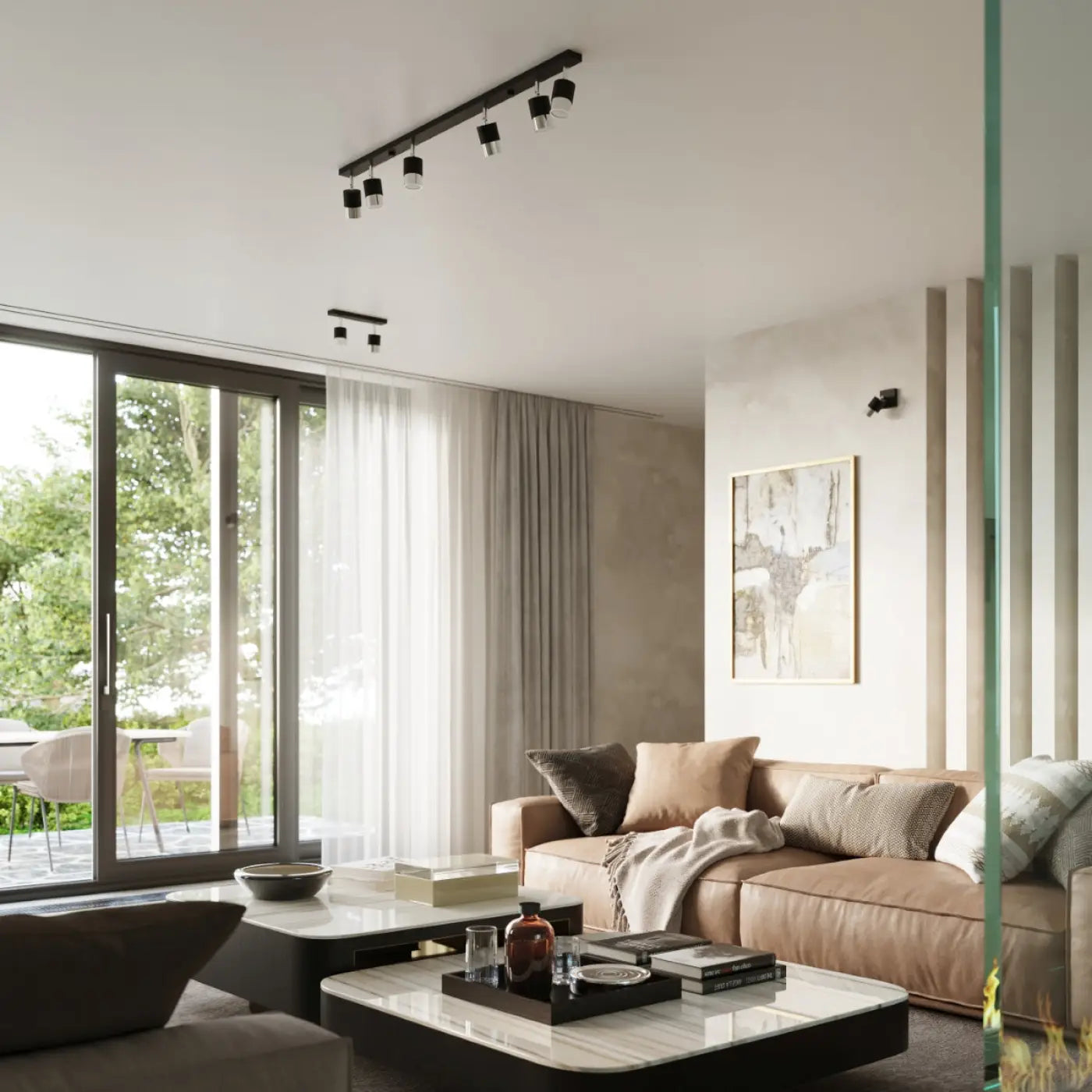 Applique Murale Design - Nero (Noir/Chrome)