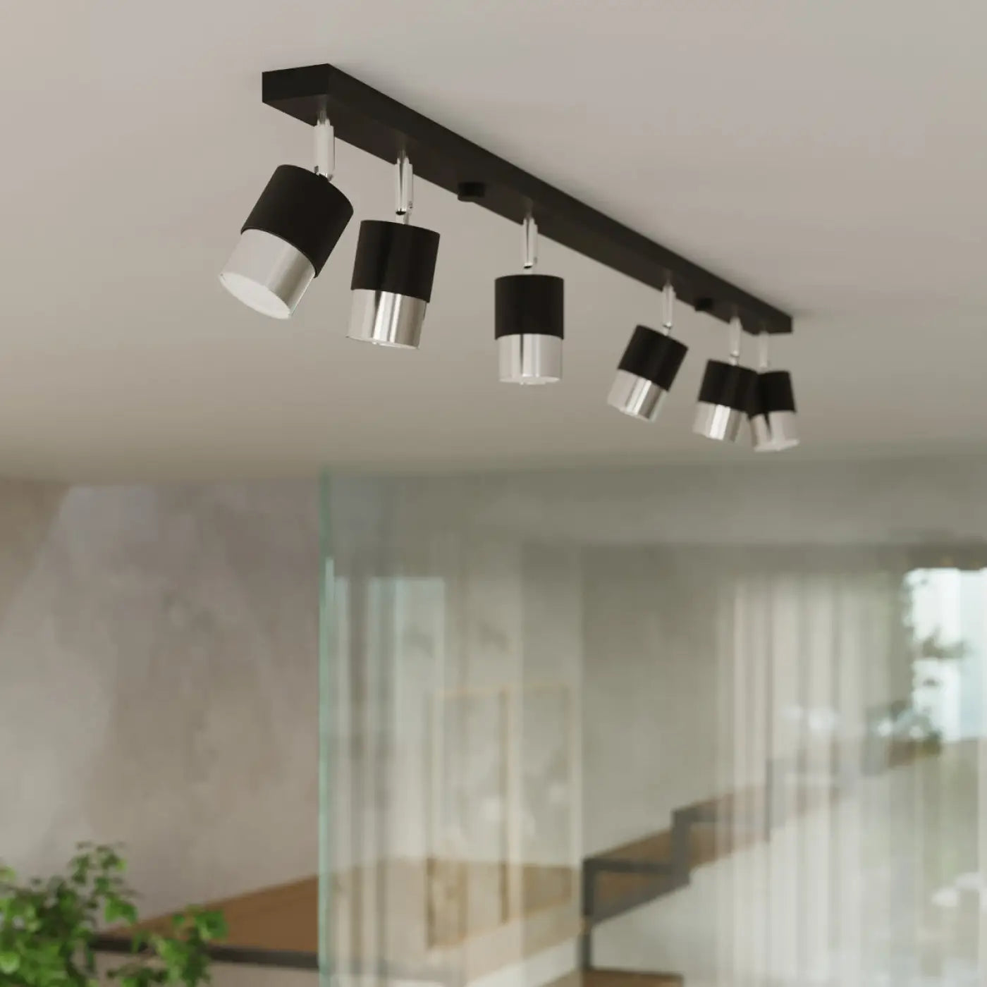 Applique Murale Design - Nero (Noir/Chrome)
