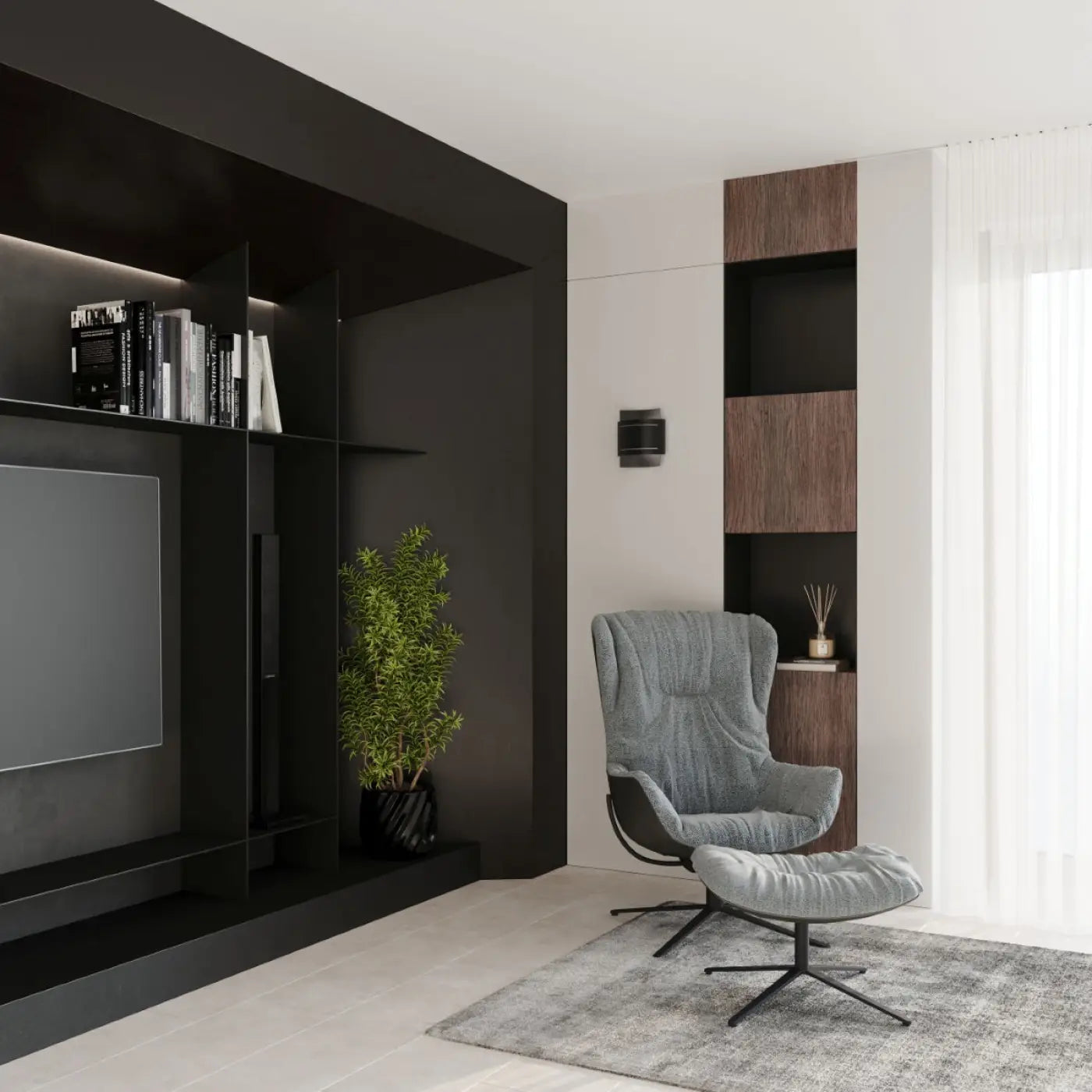 Applique Murale Design - Hestia (Noir)
