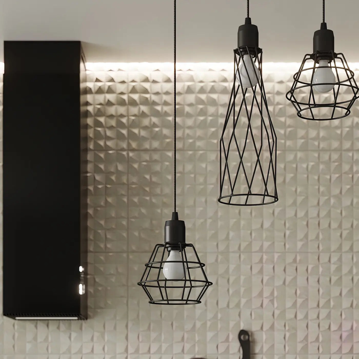Applique Murale Design en Metal - Suba (Noir)