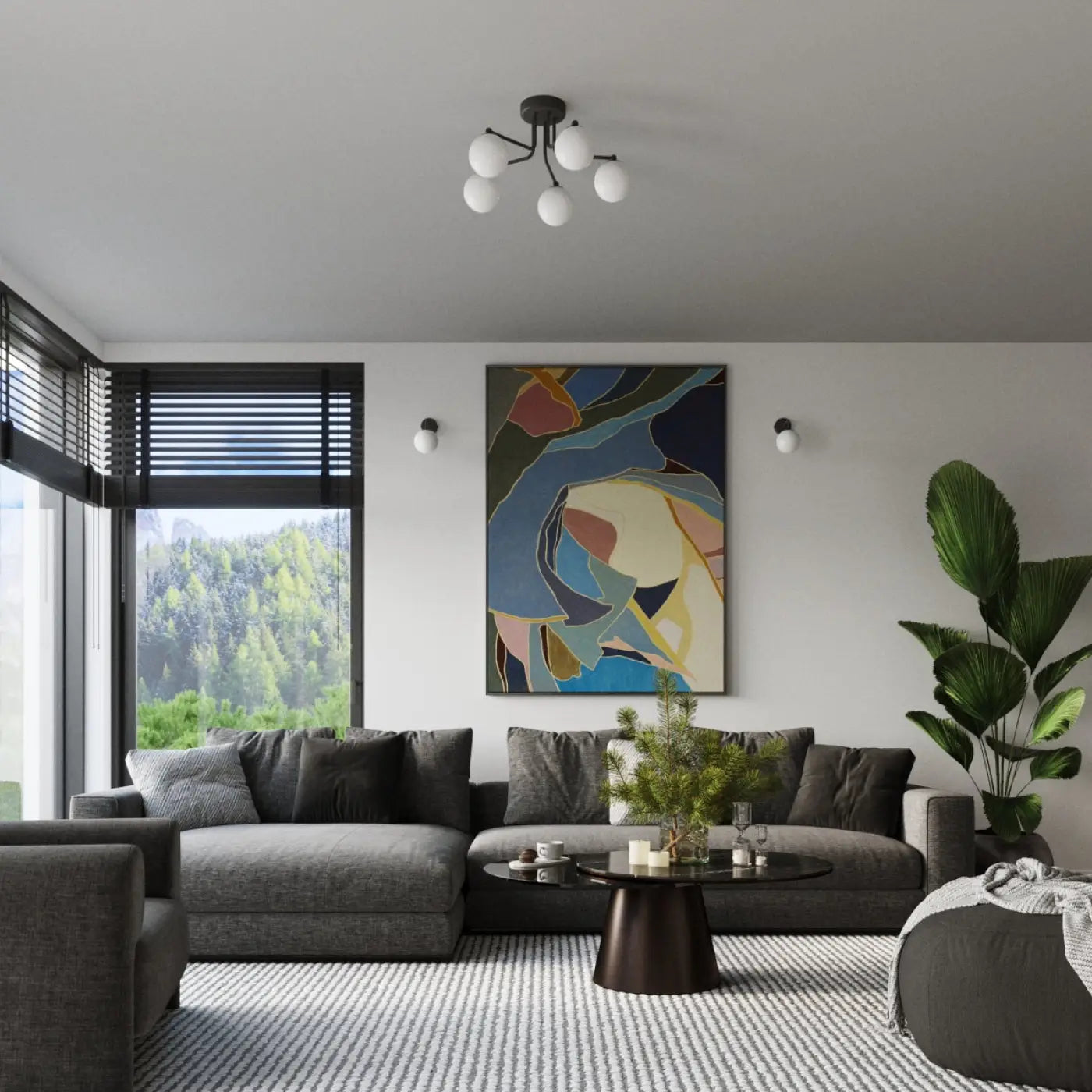 Applique Murale Moderne en Verre - Astral 1 (Noir)