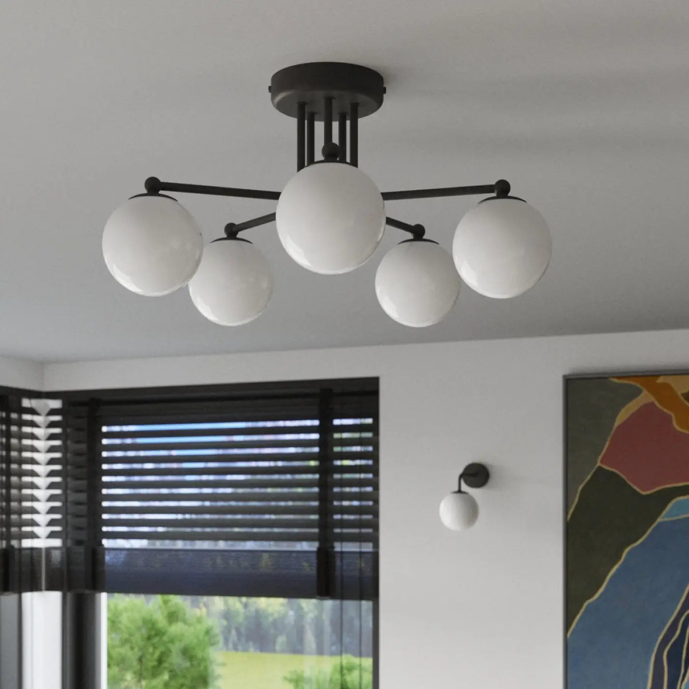 Applique Murale Moderne en Verre - Astral 1 (Noir)