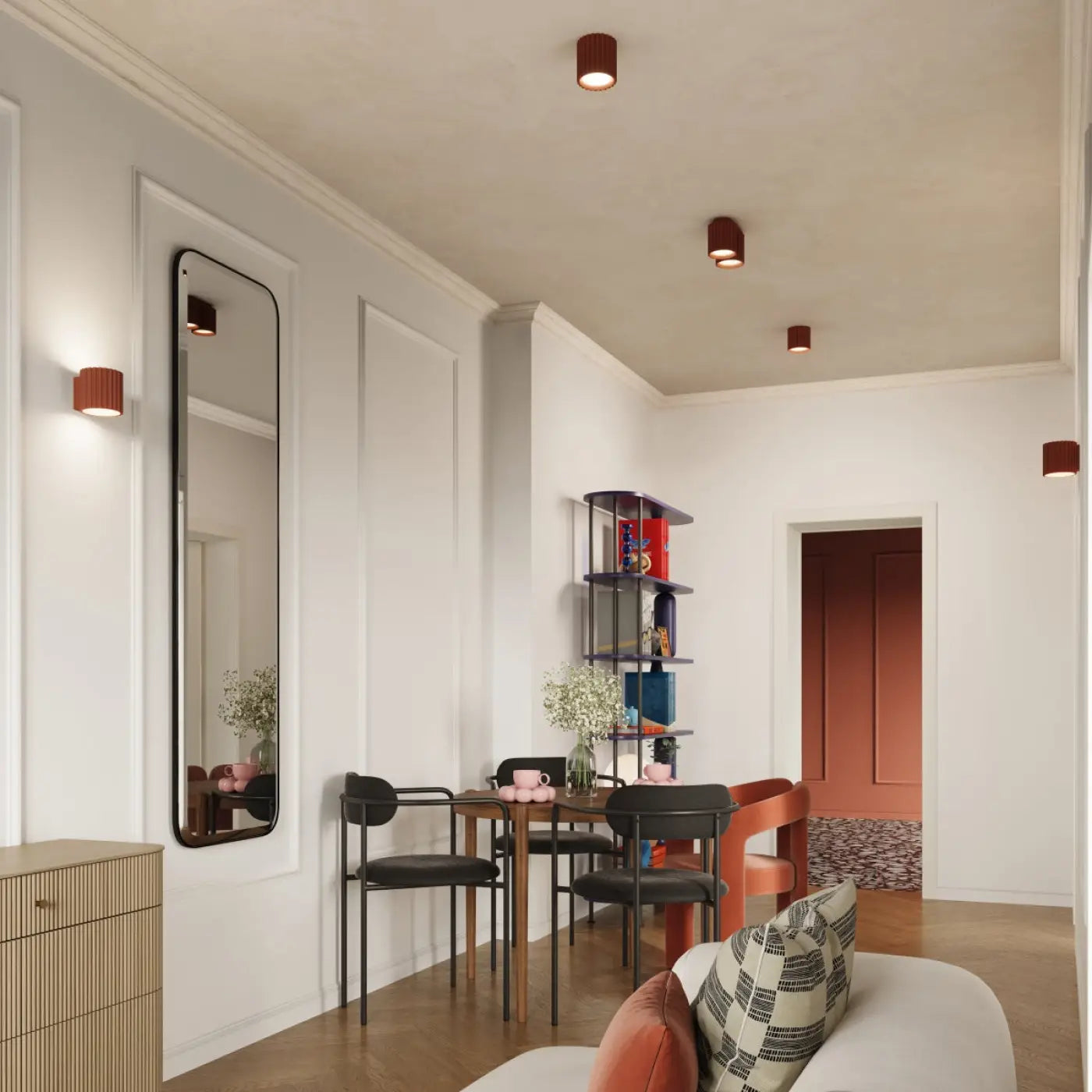 Applique Murale Design - Aura (Rouge Ochra)
