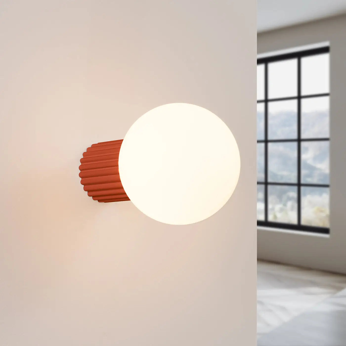 Applique Murale Moderne - Halo (Rouge Ochra)