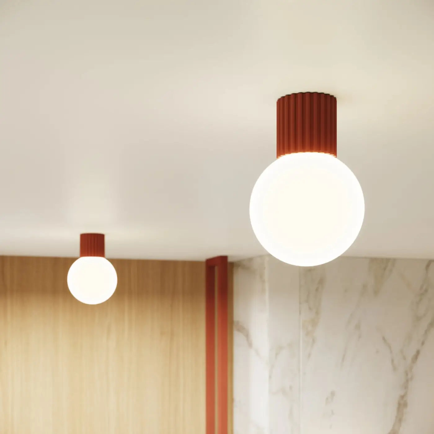 Applique Murale Moderne - Halo (Rouge Ochra)