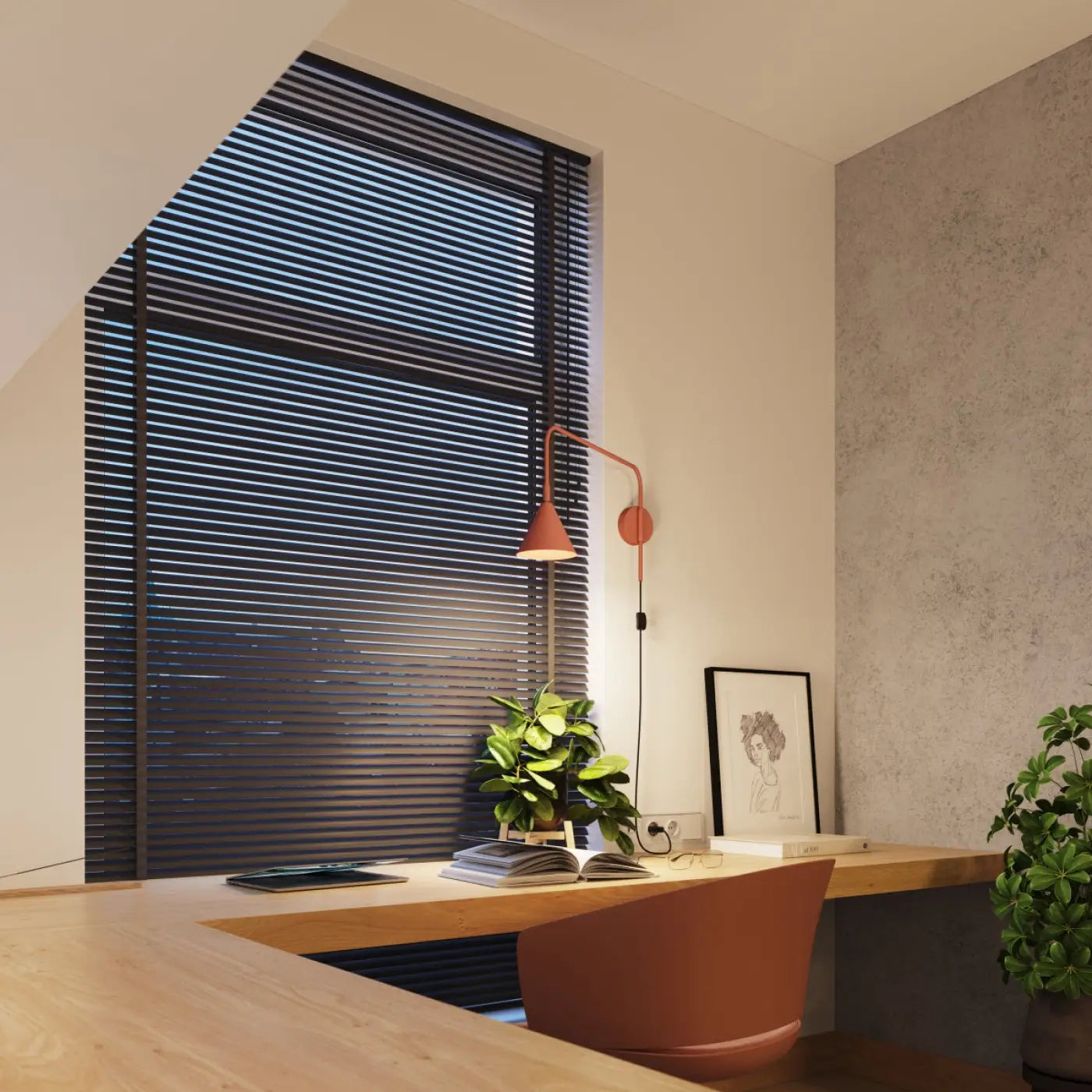 Applique Murale Design - Nox (Rouge Ocre)