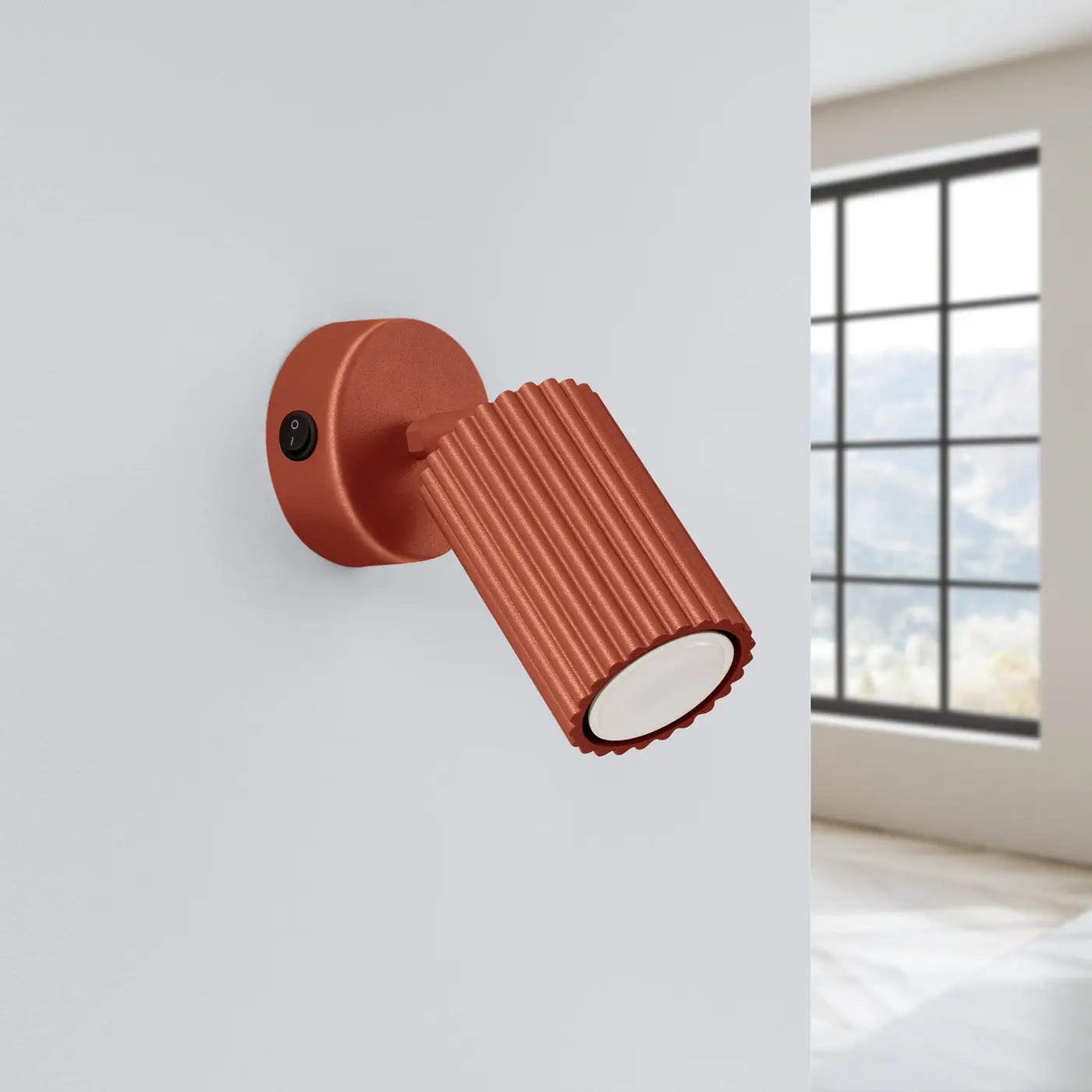 Applique Murale Design - Karbon (Rouge Ocre Avec Interrupteur)