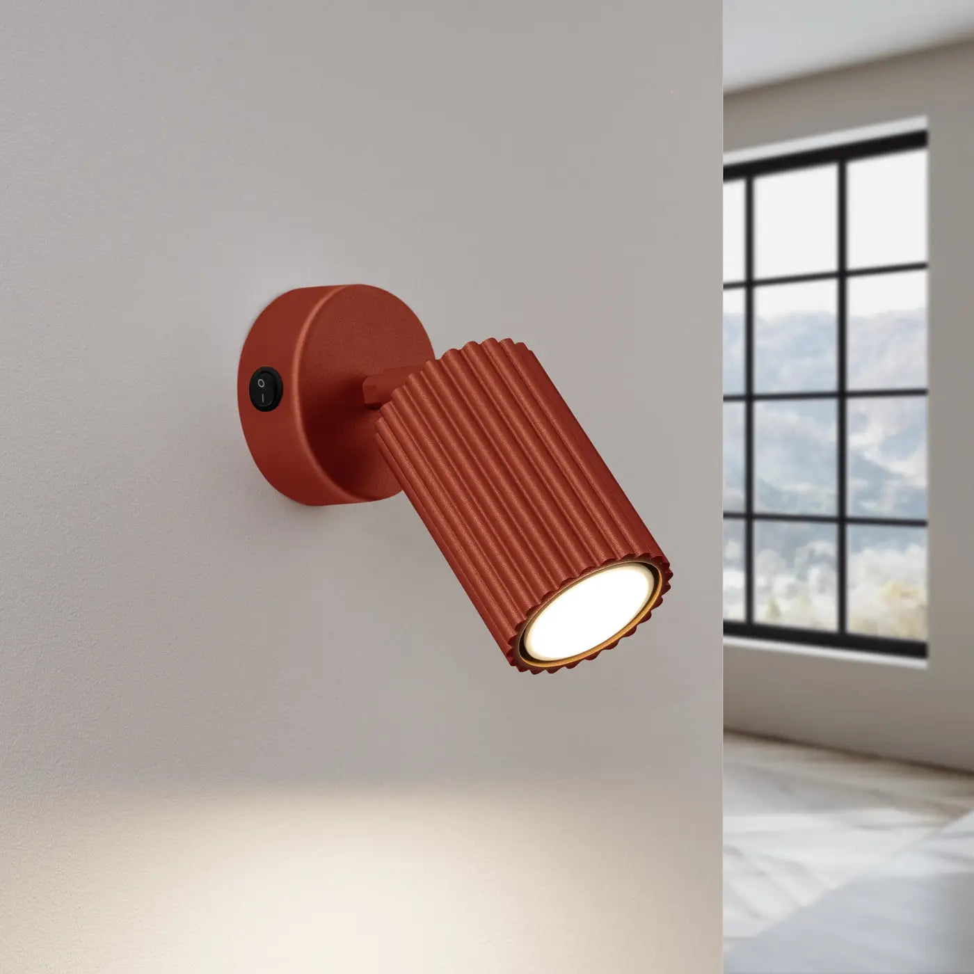 Applique Murale Design - Karbon (Rouge Ocre Avec Interrupteur)