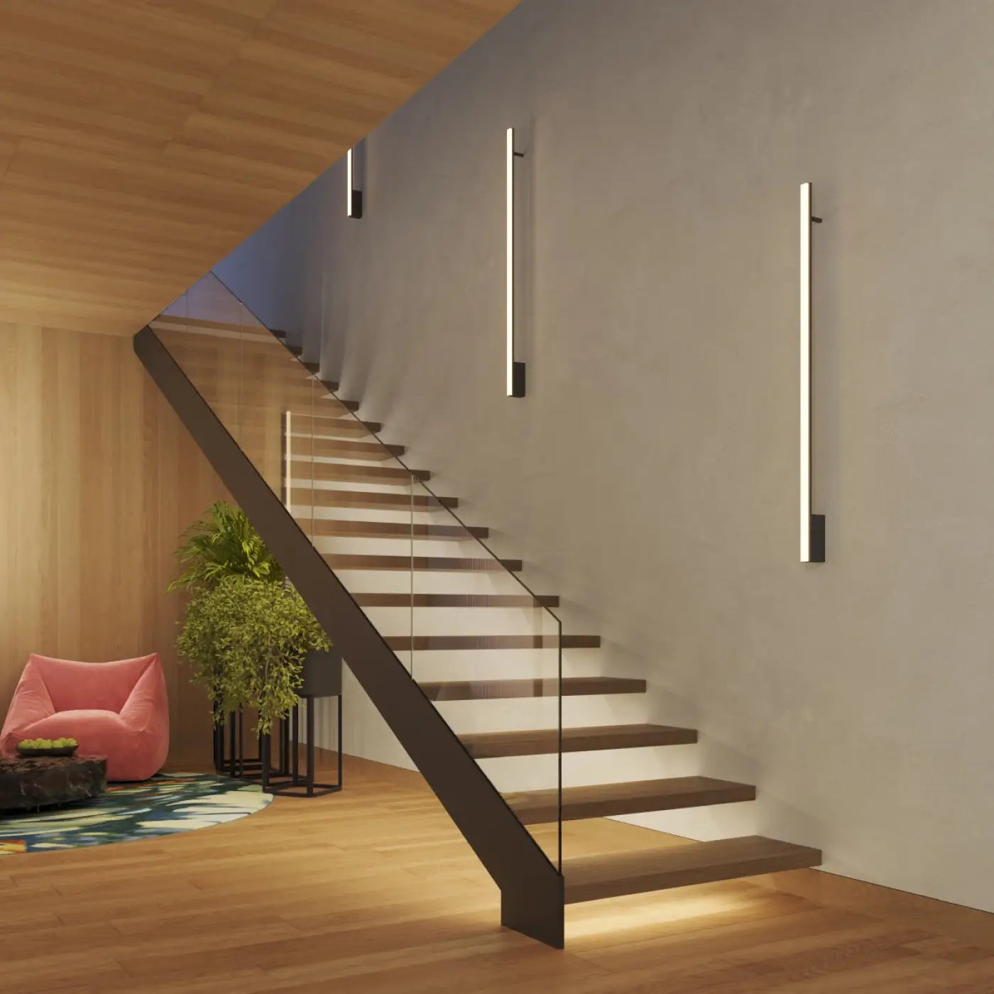Applique Murale Design - Lagom 90 4000K (Rouge Ocre)
