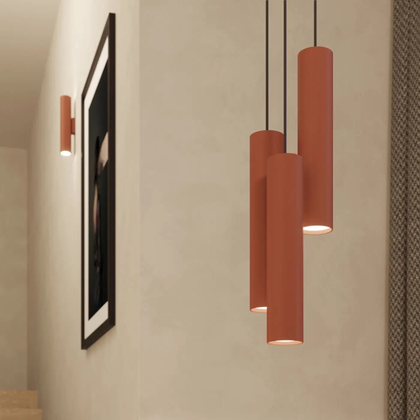 Applique Murale Moderne - Lagos 2 (Rouge Ocre)