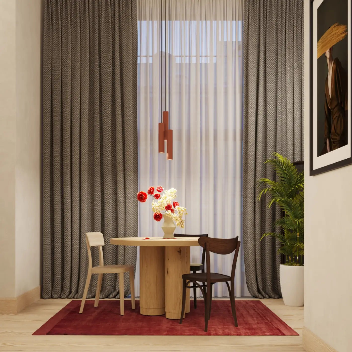 Applique Murale Moderne - Lagos 2 (Rouge Ocre)