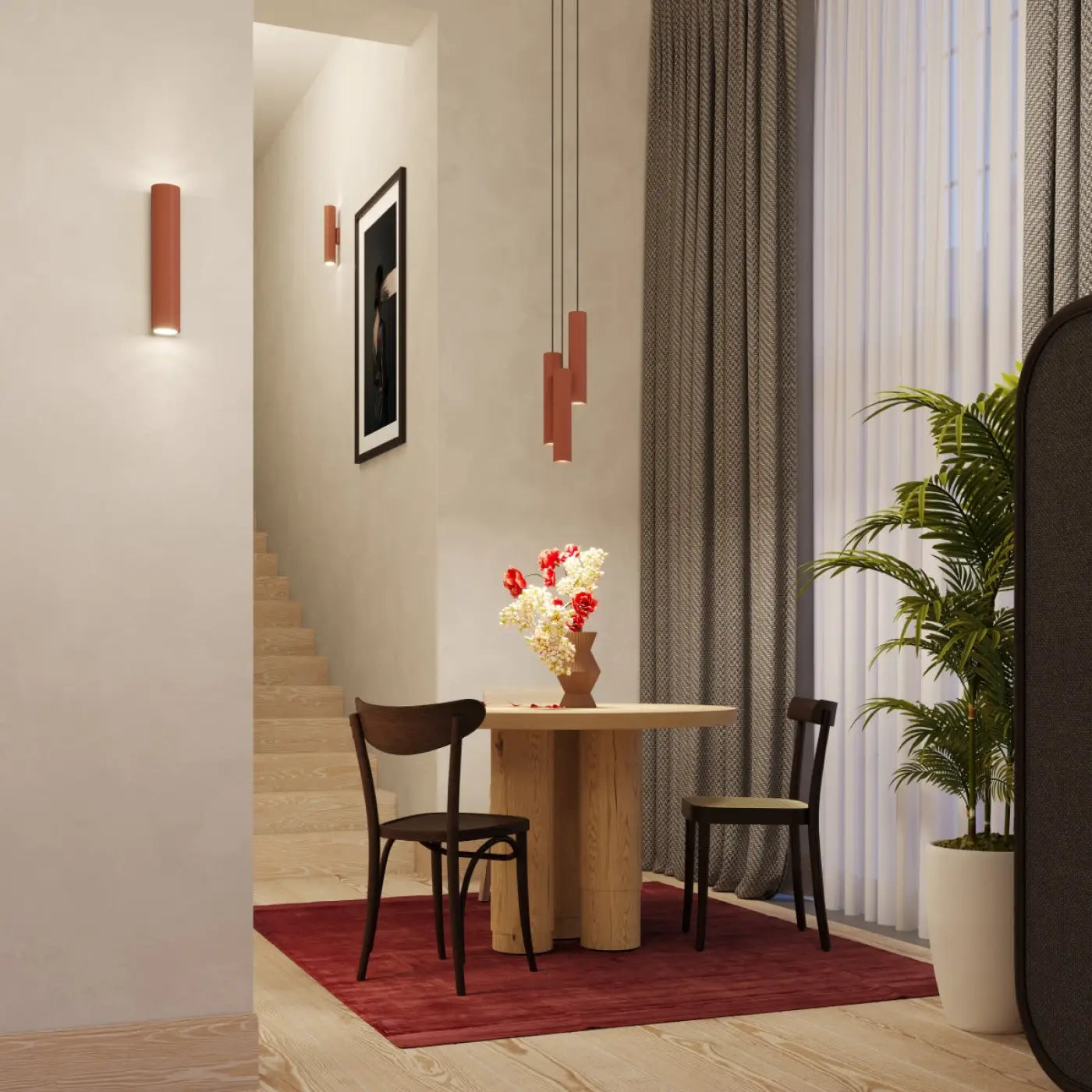 Applique Murale Moderne - Lagos 2 (Rouge Ocre)