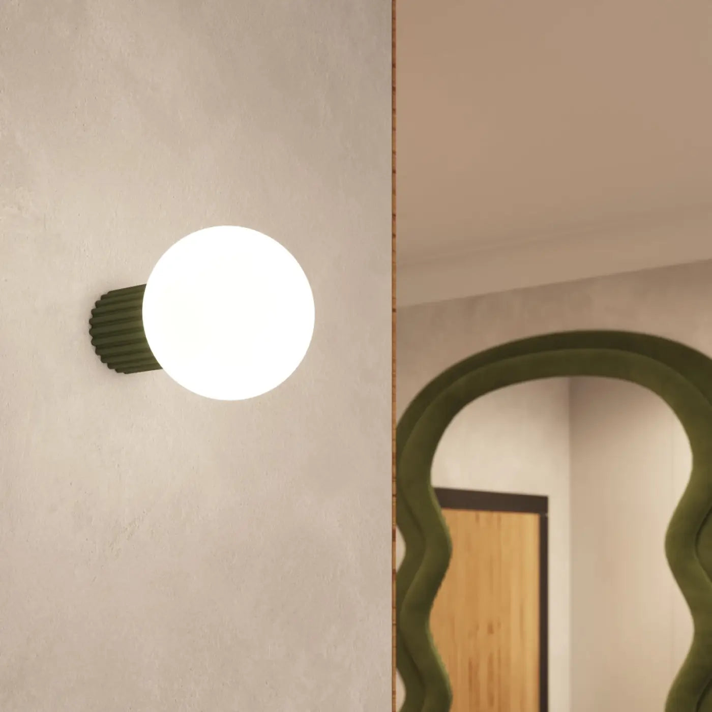 Applique Murale Moderne - Halo (Vert Olive)