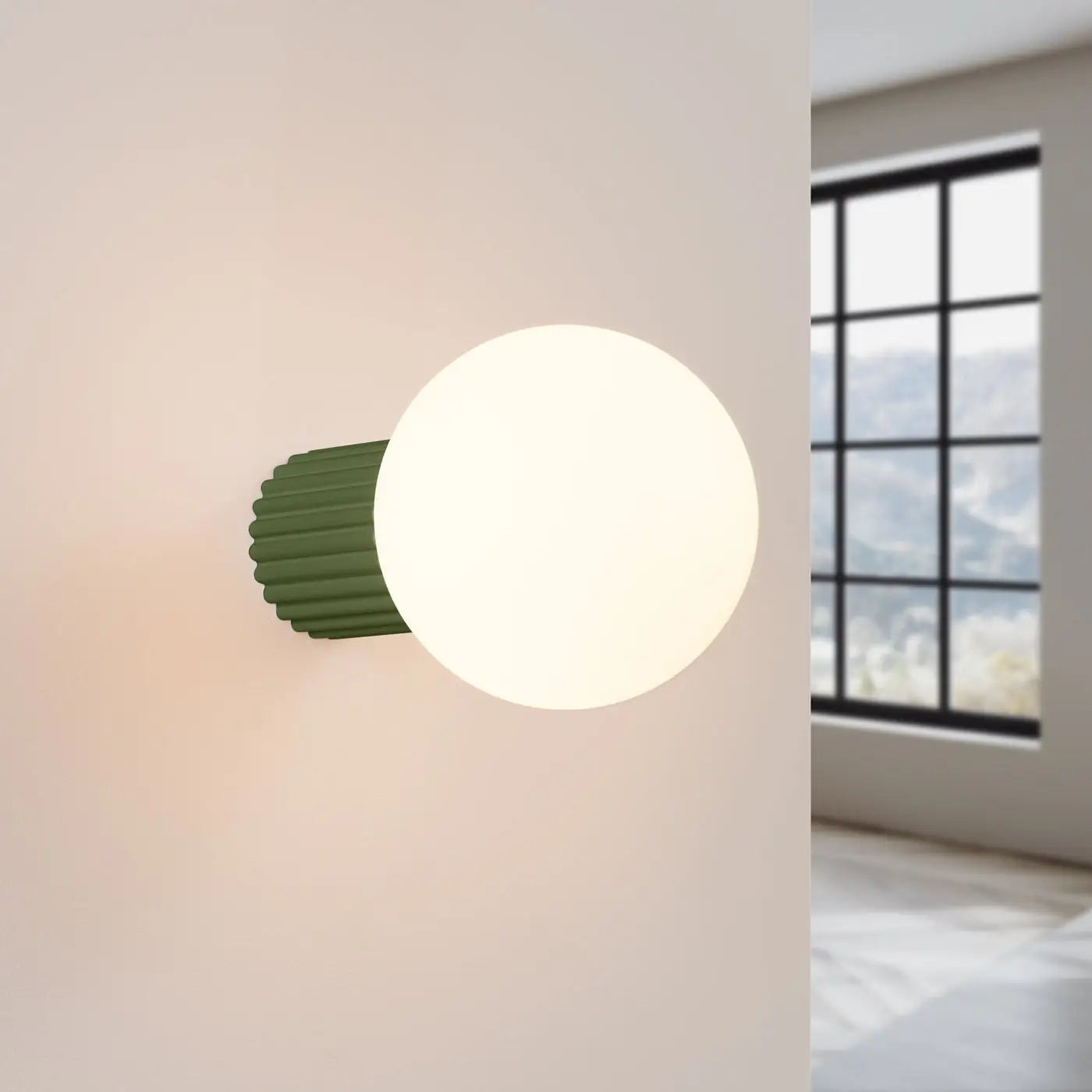 Applique Murale Moderne - Halo (Vert Olive)