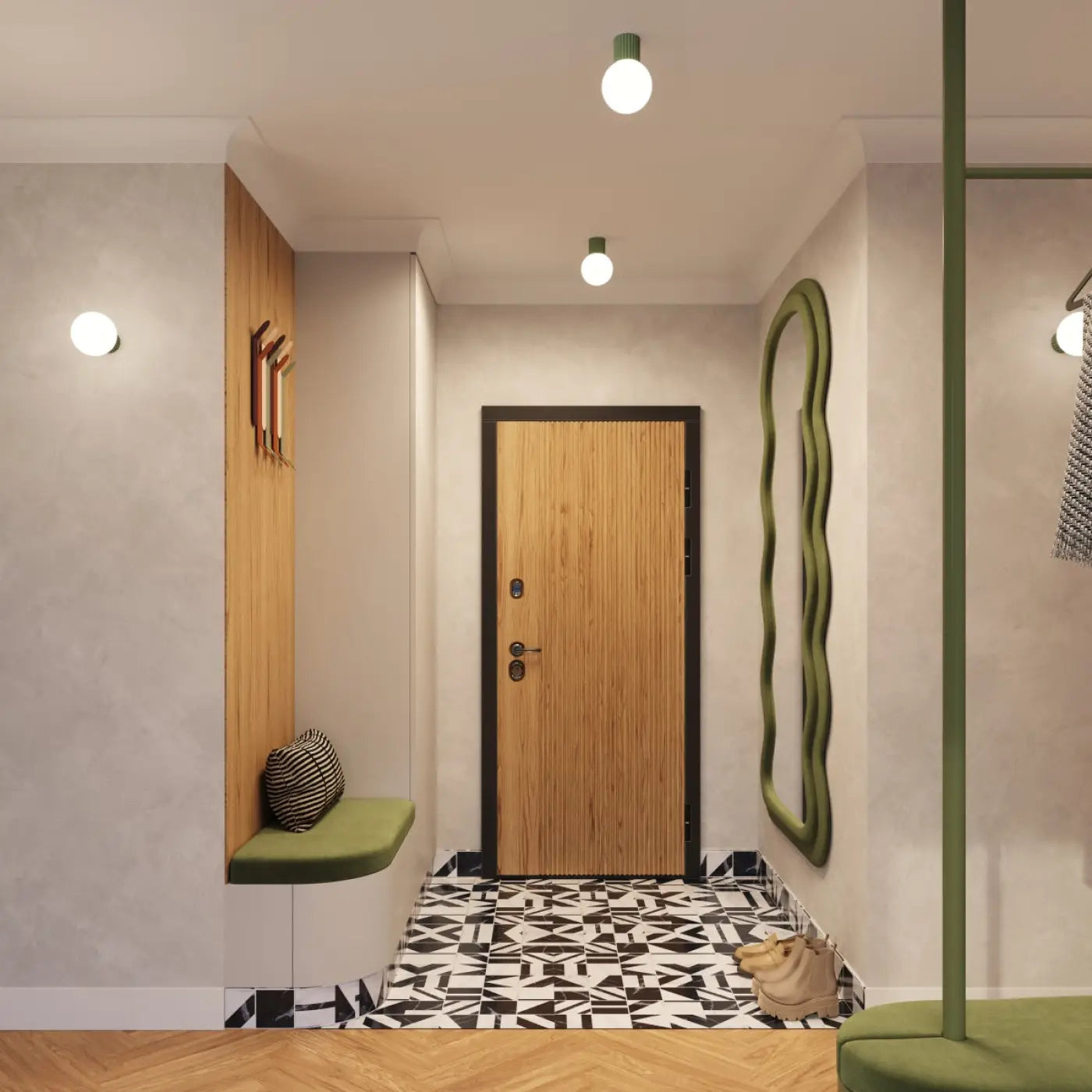 Applique Murale Moderne - Halo (Vert Olive)