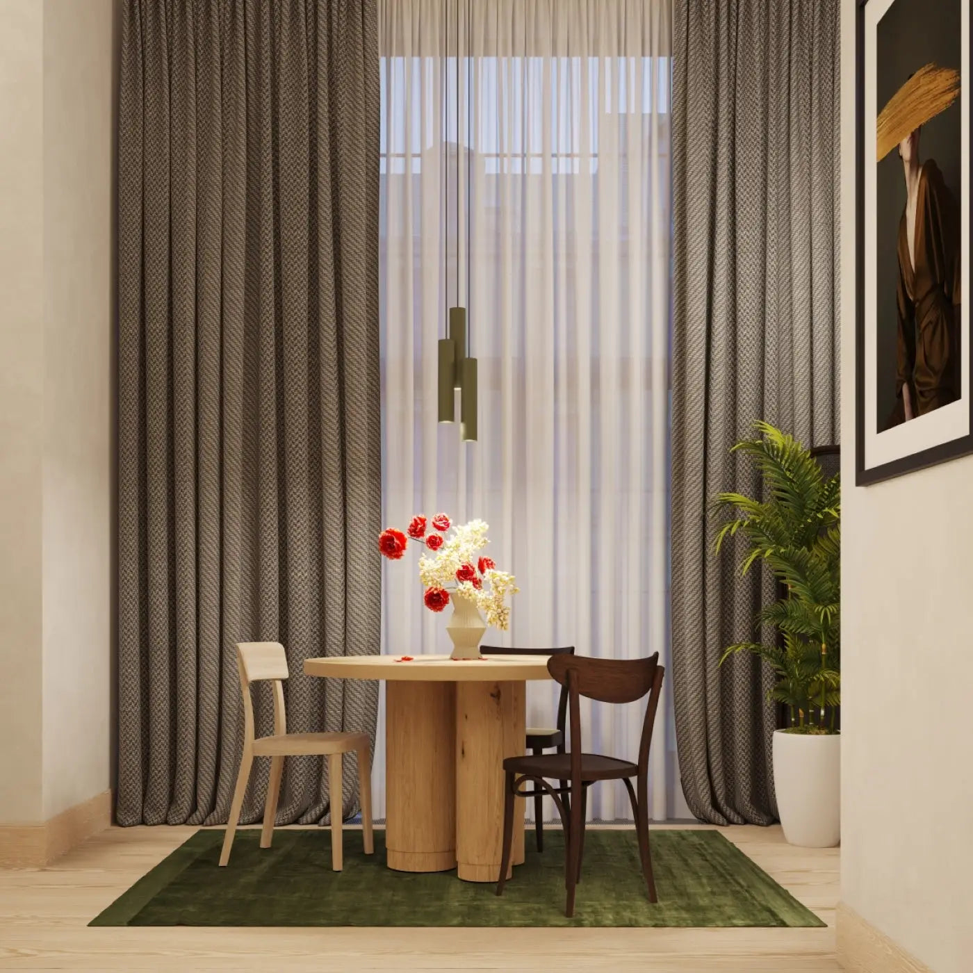 Applique Murale Moderne - Lagos 2 (Vert Olive)