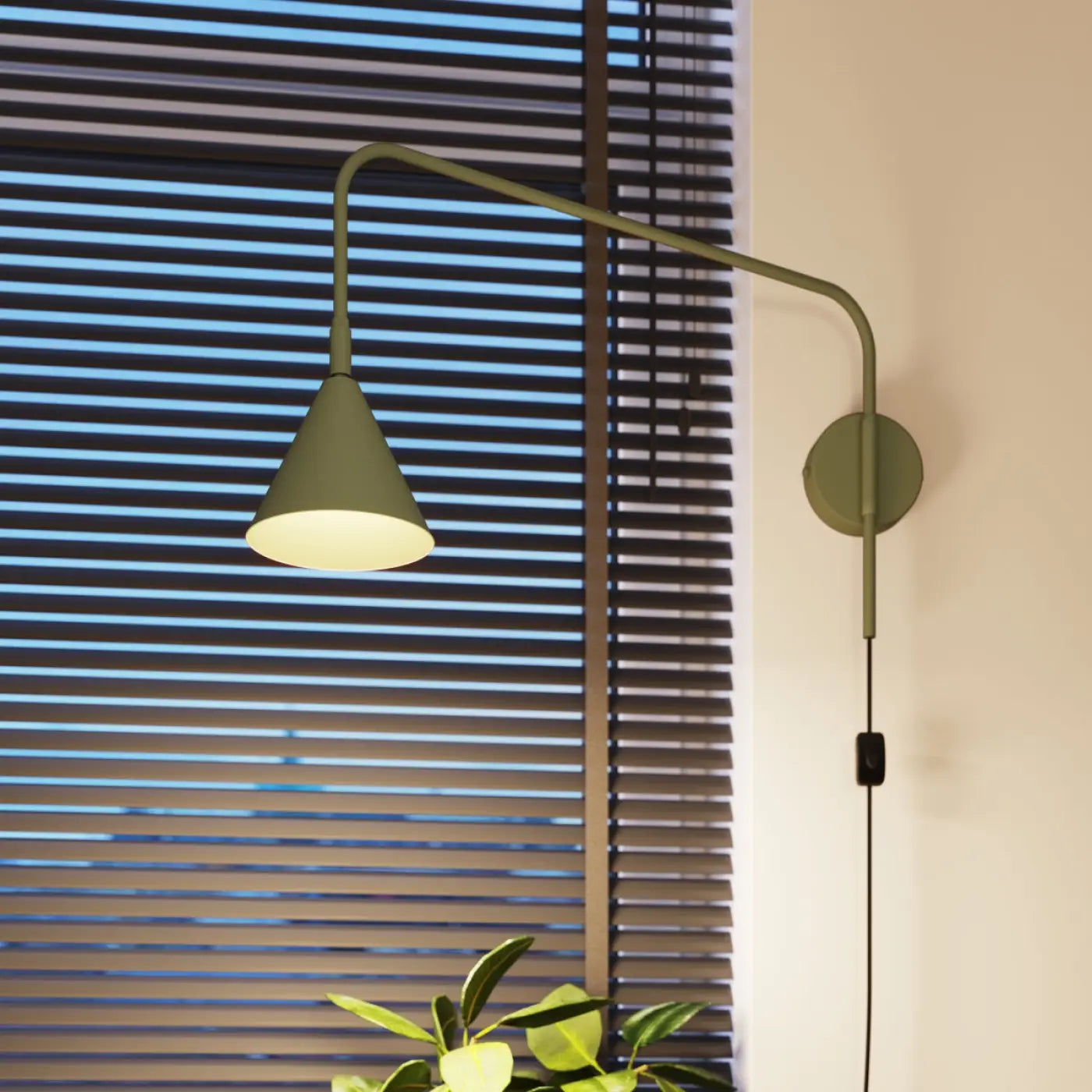 Applique Murale Design - Nox (Vert Olive)