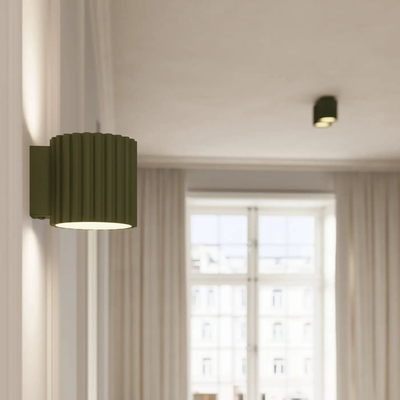 Applique Murale Design - Aura (Vert Olive)
