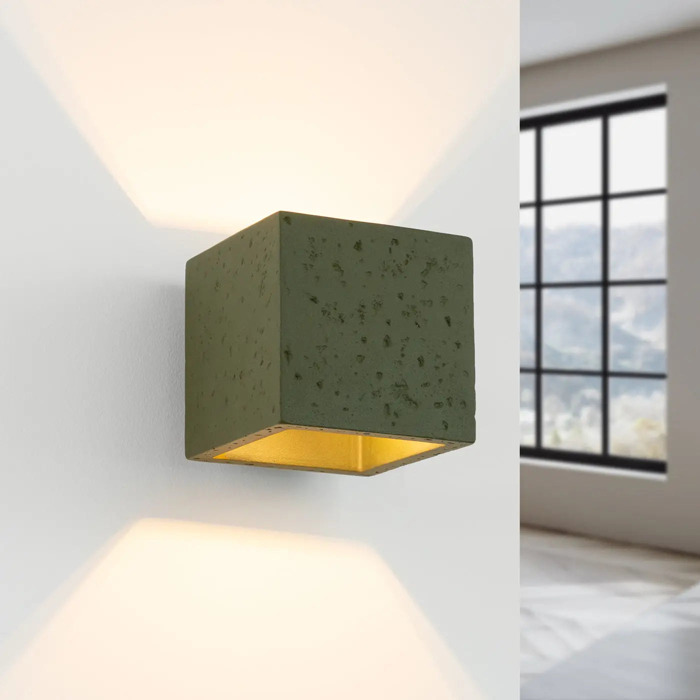 Applique Murale Design - Quad Béton (Vert Olive)