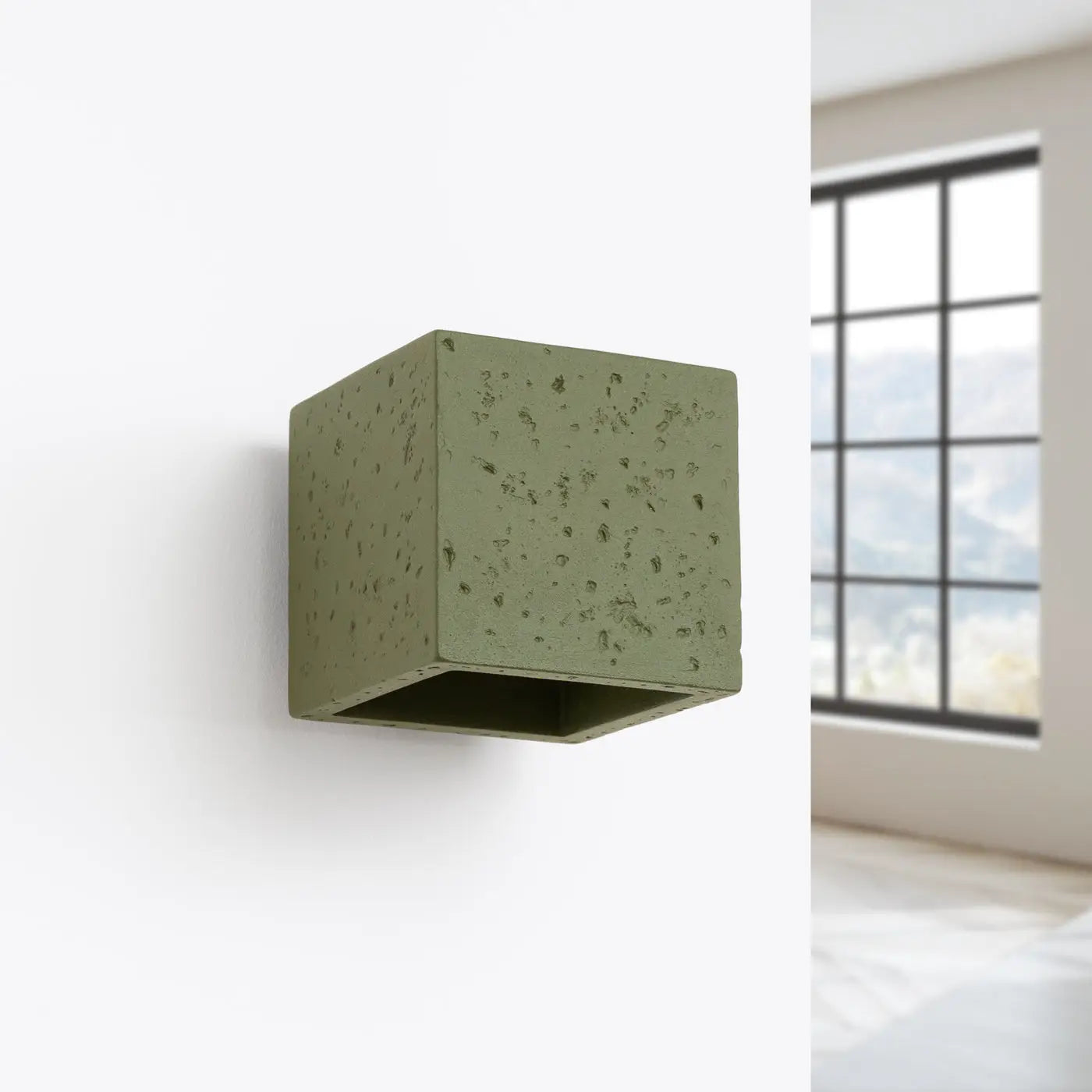 Applique Murale Design - Quad Béton (Vert Olive)