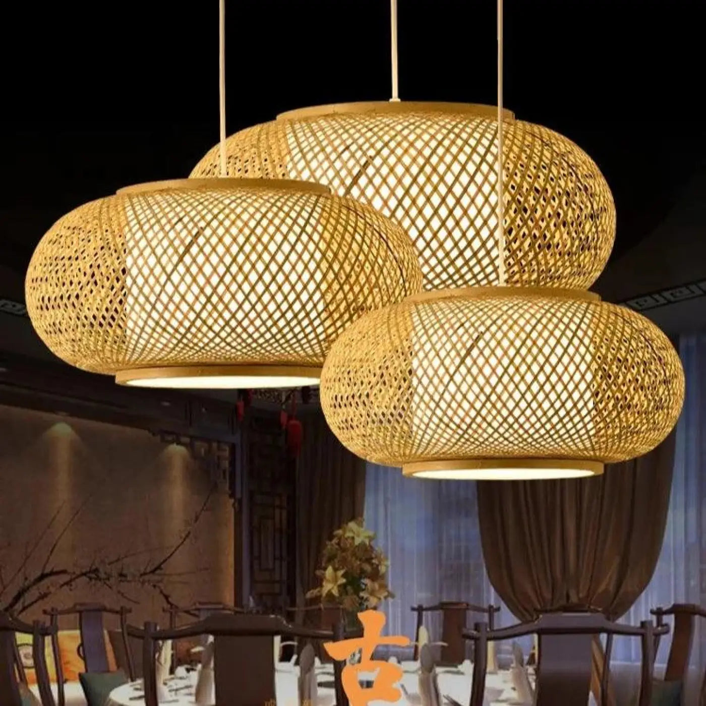 Suspension Luminaire en Rotin - Bramo