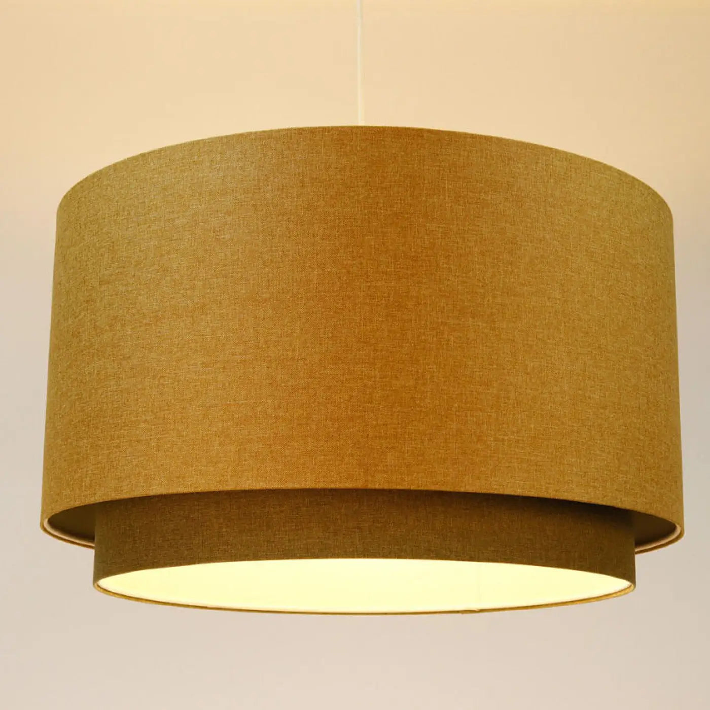 Suspension Luminaire Elegant - Duo Boho Elegant (Jaune Moutarde/Olive/Ecru)