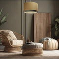 Suspension Luminaire Elegant - Duo Boho Elegant (Jaune Moutarde/Olive/Ecru)