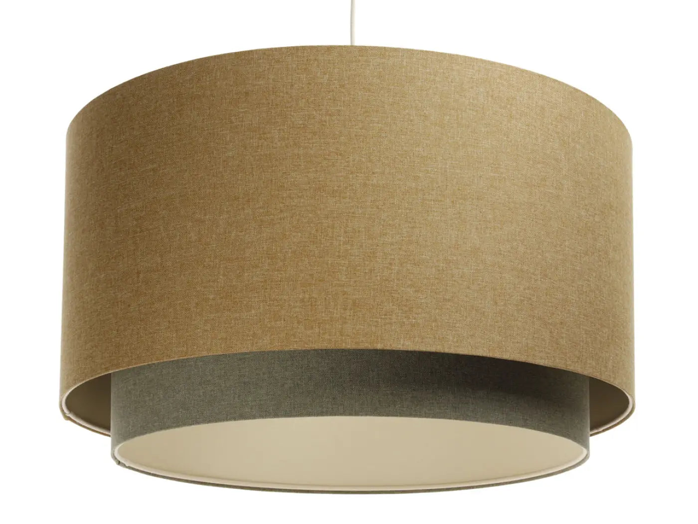 Suspension Luminaire Elegant - Duo Boho Elegant (Jaune Moutarde/Olive/Ecru)
