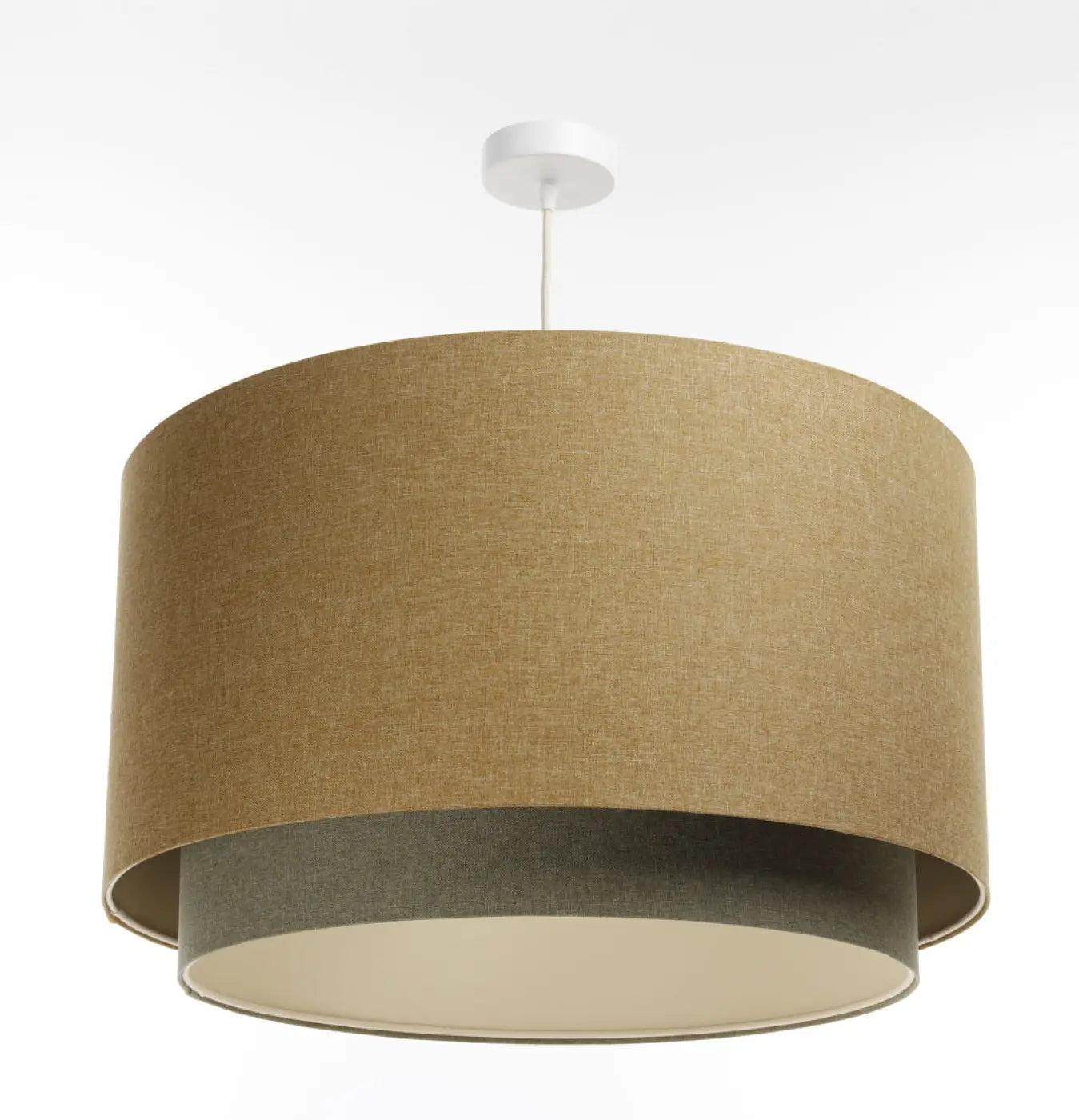 Suspension Luminaire Elegant - Duo Boho Elegant (Jaune Moutarde/Olive/Ecru)