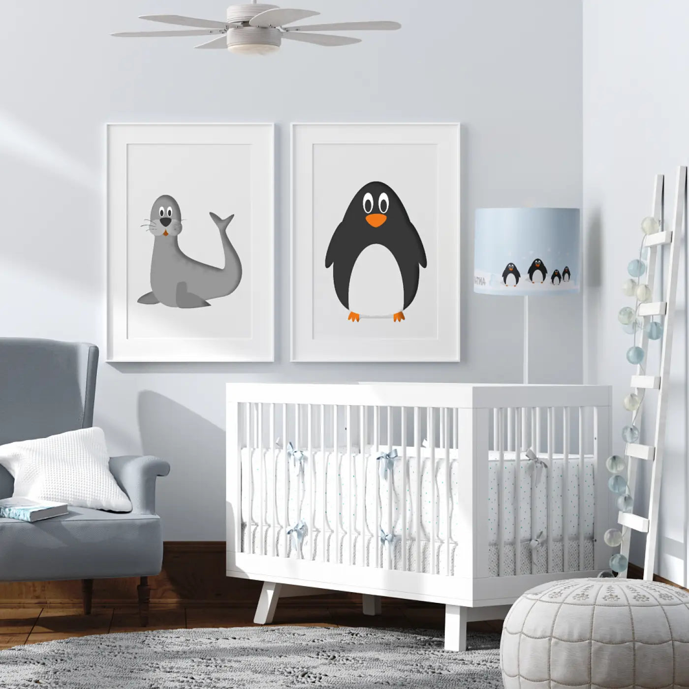 Lampadaire - Sweet Dreams (Bleu Pastel/Blanc/Noir)