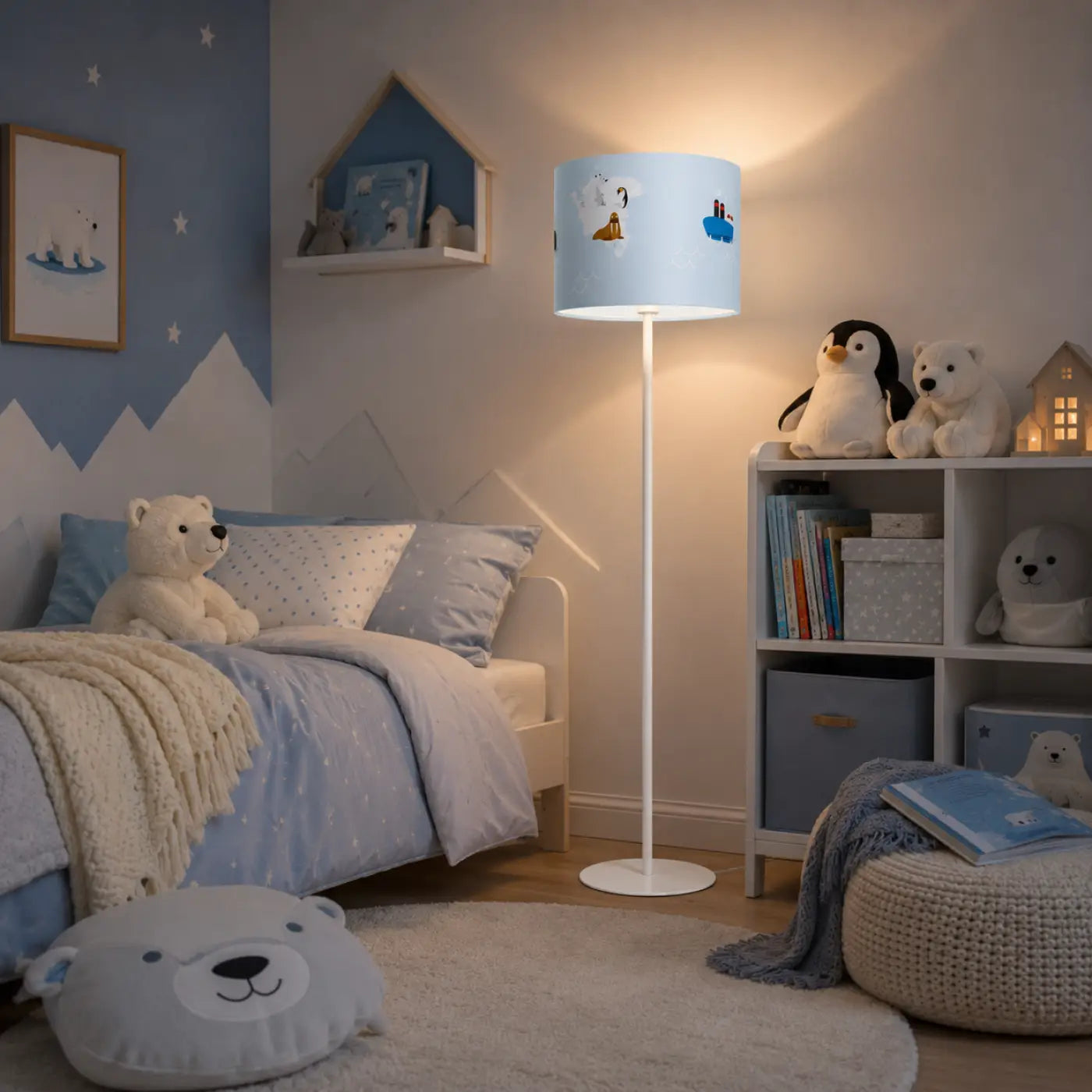 Lampadaire - Sweet Dreams (Bleu Pastel/Blanc/Marron)