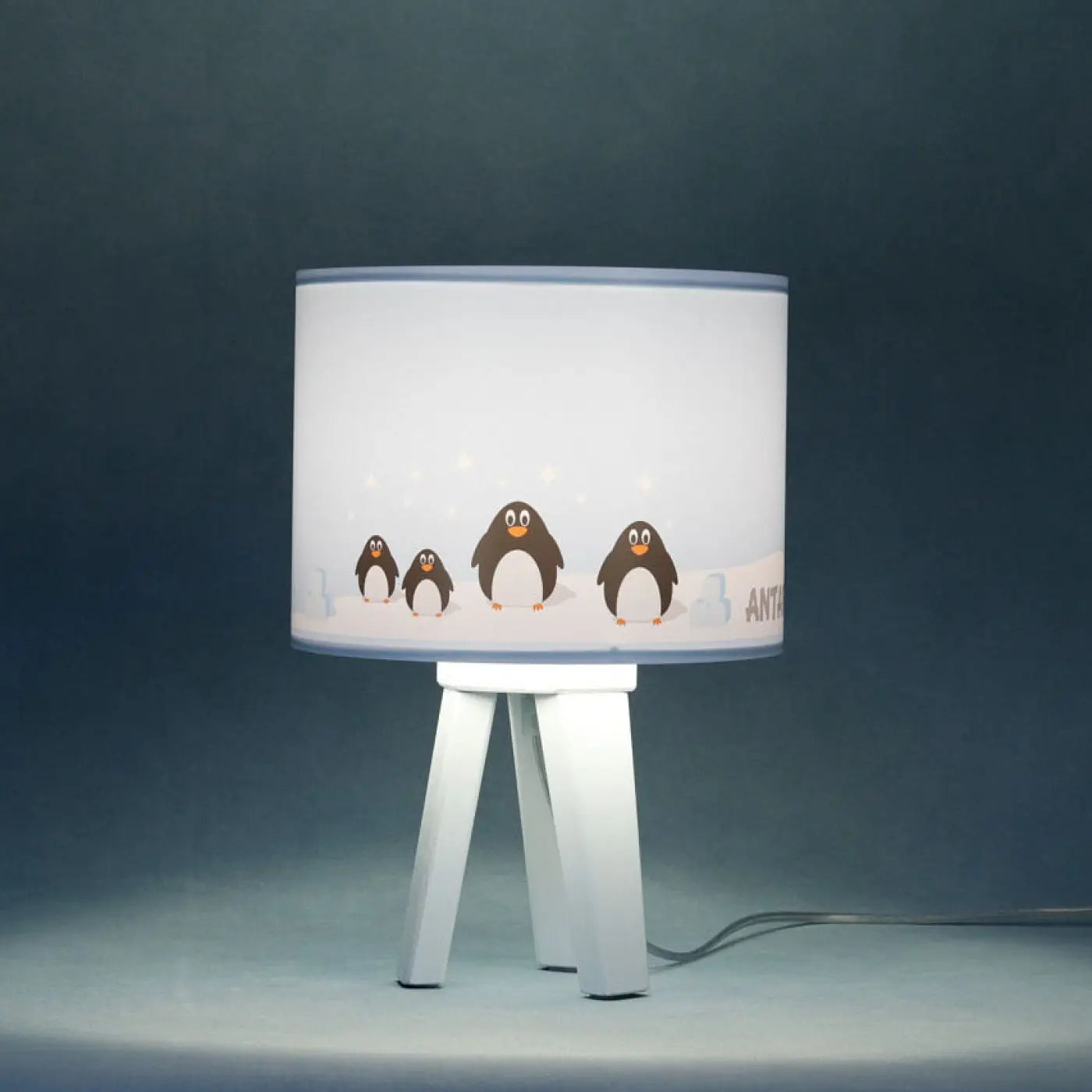 Lampe de table en Bois - Sweet Dreams ( Bleu Clair / Blanc / Noir)